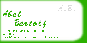 abel bartolf business card
